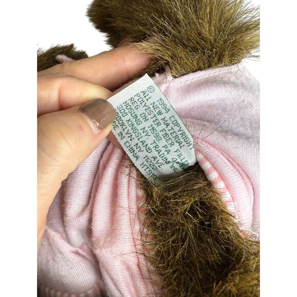 Vintage Hosung Plush Monkey Doll In Pink Pajamas & Hat‎ 12 Inches With Pacifier - Picture 4 of 6